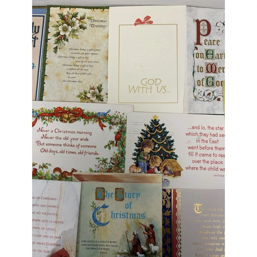 Vintage Christmas Cards Fronts ONLY Bible  Verses More Scrapbooking Crafts 50+